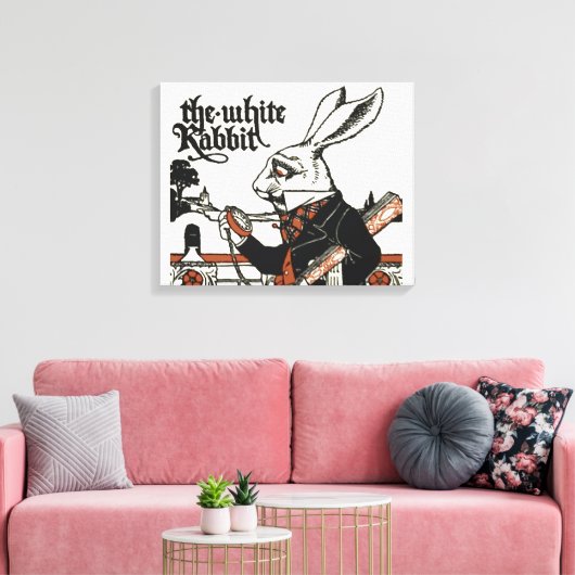 Alice White Rabbit Classic Wonderland Leinwanddruck (Insitu (Wohnzimmer))