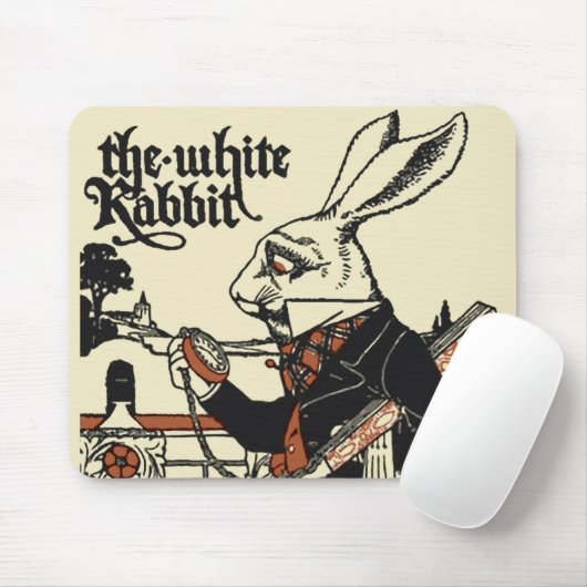 Alice White Rabbit Classic Wonderland Mousepad (Mit Mouse)