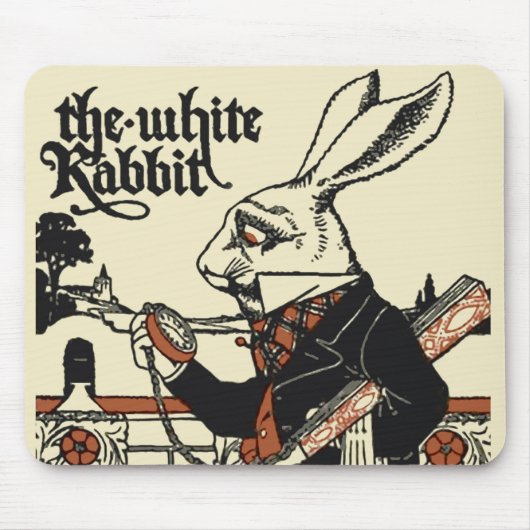 Alice White Rabbit Classic Wonderland Mousepad (Vorne)