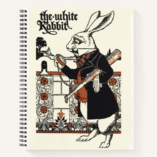 Alice White Rabbit Classic Wonderland Notizblock (Vorderseite)