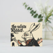 Alice White Rabbit Classic Wonderland Postkarte (Stehend Vorderseite)