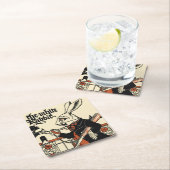 Alice White Rabbit Classic Wonderland Rechteckiger Pappuntersetzer (Vor Ort)