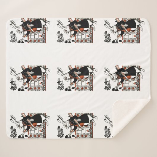 Alice White Rabbit Classic Wonderland Sherpadecke (Vorderseite (Horizontal))