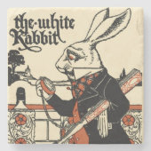 Alice White Rabbit Classic Wonderland Steinuntersetzer (Vorderseite)