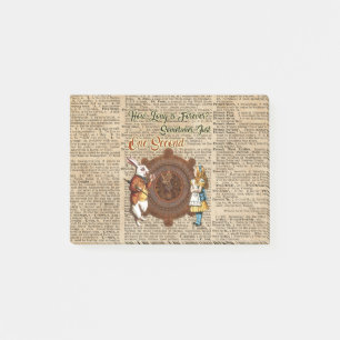 Alice & White Rabbit Vintage Dictionary Art Zitat Post-it Klebezettel