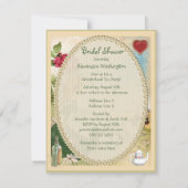 Alice & White Rabbit Wonderland Brautparty Einladung (Rückseite)