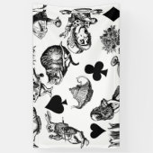 Alice White Rabbit Wonderland Cheshire Cat Banner (Vertikal)