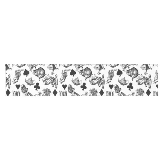 Alice White Rabbit Wonderland Cheshire Cat Kurzer Tischläufer (Horizontal)