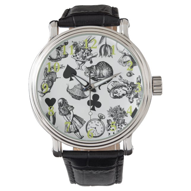 Alice White Rabbit Wonderland Classic Armbanduhr (Vorderseite)