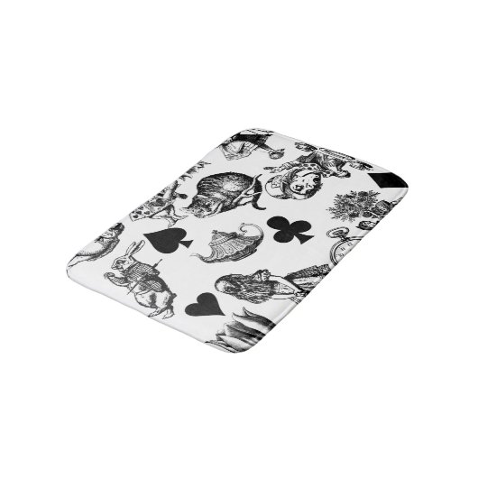Alice White Rabbit Wonderland Classic Badematte (Schrägansicht)