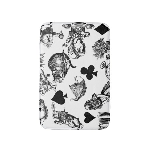 Alice White Rabbit Wonderland Classic Badematte (Vorderseite Vertikal)