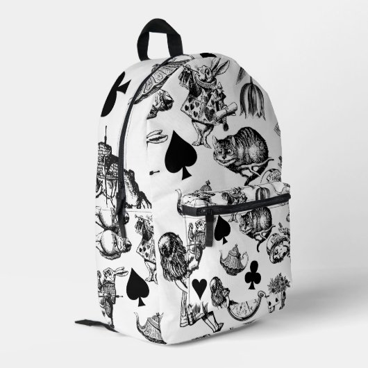 Alice White Rabbit Wonderland Classic Bedruckter Rucksack (Rückseitige Ecke links)