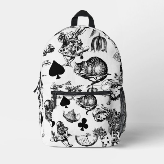 Alice White Rabbit Wonderland Classic Bedruckter Rucksack (Vorderseite)