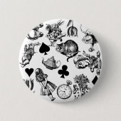 Alice White Rabbit Wonderland Classic Button (Vorderseite)