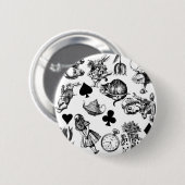 Alice White Rabbit Wonderland Classic Button (Vorne & Hinten)