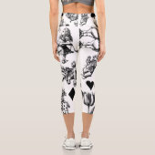 Alice White Rabbit Wonderland Classic Capri Leggings (Rückseite)
