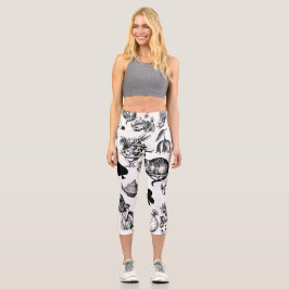 Alice White Rabbit Wonderland Classic Capri Leggings