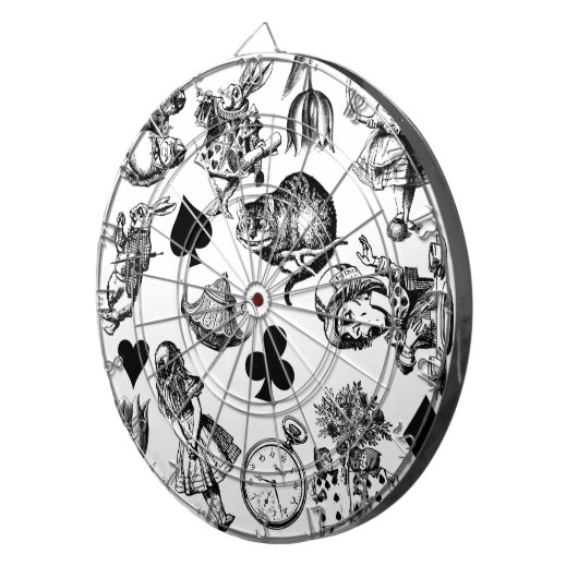 Alice White Rabbit Wonderland Classic Dartscheibe (Vorderseite rechts)
