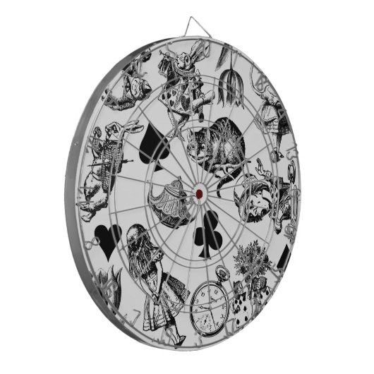 Alice White Rabbit Wonderland Classic Dartscheibe (Vorderseite Links)