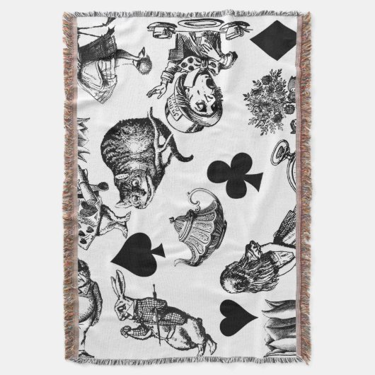Alice White Rabbit Wonderland Classic Decke (Vorderseite Vertikal)