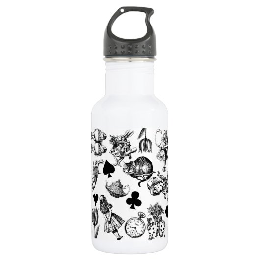 Alice White Rabbit Wonderland Classic Edelstahlflasche (Vorderseite)