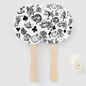 Alice White Rabbit Wonderland Classic Fächer (Vorne und Hinten)