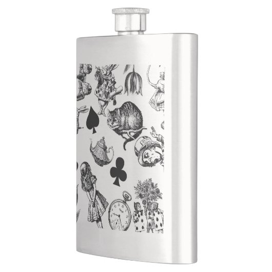 Alice White Rabbit Wonderland Classic Flachmann (Links)