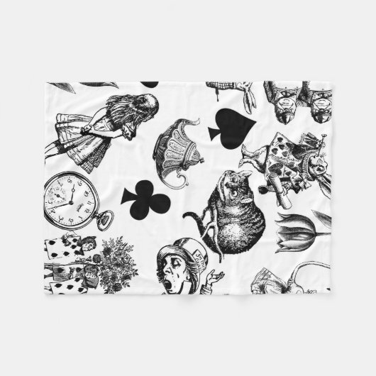 Alice White Rabbit Wonderland Classic Fleecedecke (Vorderseite (Horizontal))