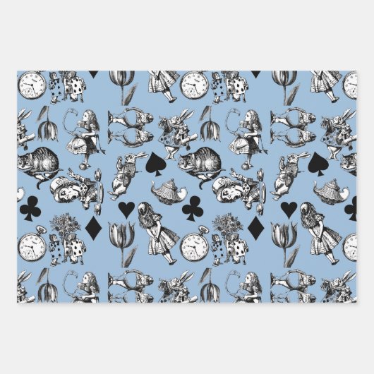 Alice White Rabbit Wonderland Classic Geschenkpapier Set (Vorderseite 3)