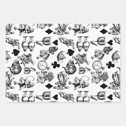Alice White Rabbit Wonderland Classic Geschenkpapier Set (Vorderseite)