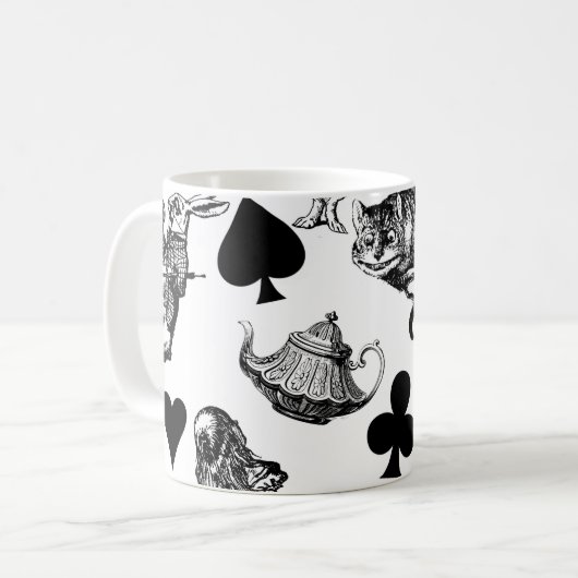 Alice White Rabbit Wonderland Classic Kaffeetasse (Vorderseite Links)