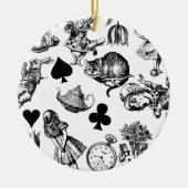 Alice White Rabbit Wonderland Classic Keramik Ornament (Vorne)