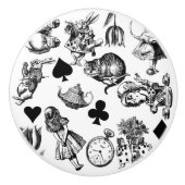 Alice White Rabbit Wonderland Classic Keramikknauf (Vorderseite)