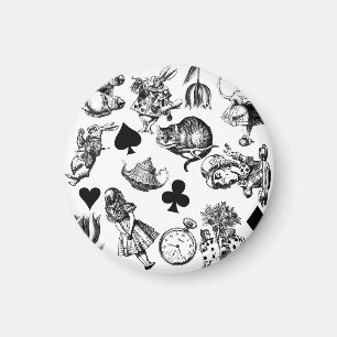 Alice White Rabbit Wonderland Classic Magnet