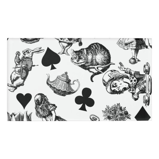 Alice White Rabbit Wonderland Classic Namenschild (Vorderseite)