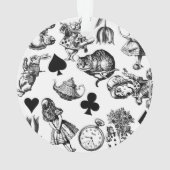 Alice White Rabbit Wonderland Classic Ornament (Rückseite)