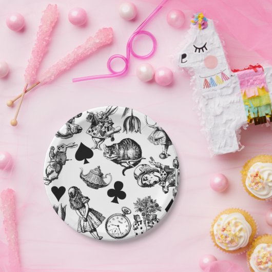 Alice White Rabbit Wonderland Classic Pappteller (Party)