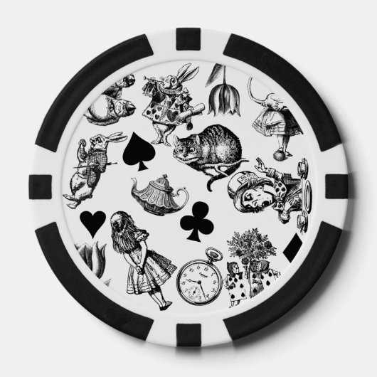 Alice White Rabbit Wonderland Classic Pokerchips (Vorderseite)