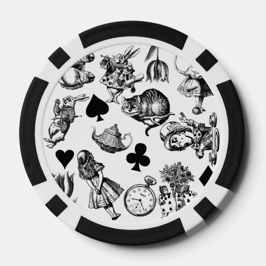 Alice White Rabbit Wonderland Classic Pokerchips (Rückseite)