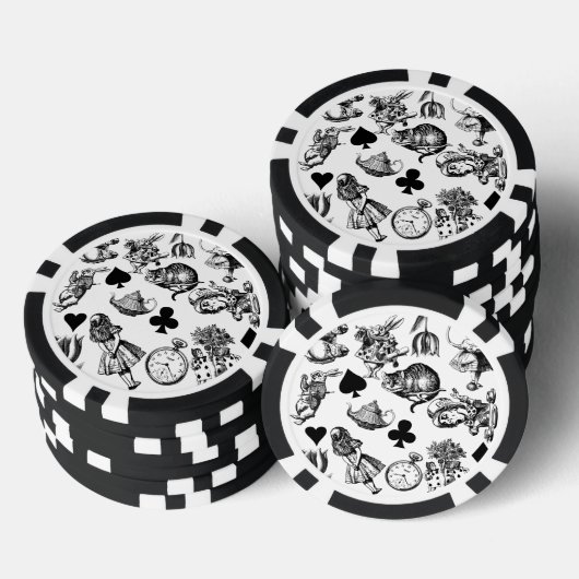 Alice White Rabbit Wonderland Classic Pokerchips (Stapel)