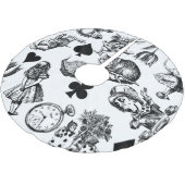 Alice White Rabbit Wonderland Classic Polyester Weihnachtsbaumdecke (Schrägansicht)