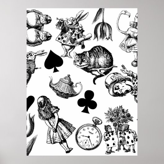 Alice White Rabbit Wonderland Classic Poster (Vorne)