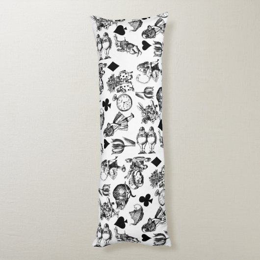 Alice White Rabbit Wonderland Classic Seitenschläferkissen (Rückseite (Vertikal))