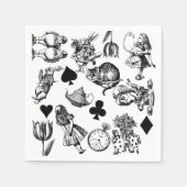 Alice White Rabbit Wonderland Classic Serviette (Vorderseite)