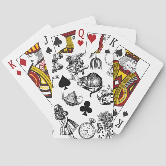 Alice White Rabbit Wonderland Classic Spielkarten (Rückseite)