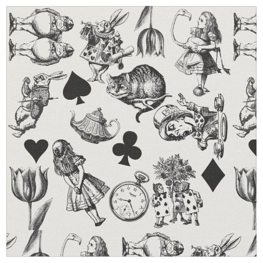 Alice White Rabbit Wonderland Classic Stoff (Nahaufnahme)