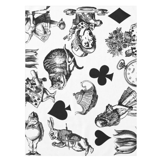 Alice White Rabbit Wonderland Classic Tischdecke (Vorderseite)