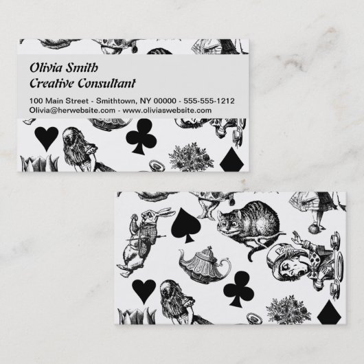 Alice White Rabbit Wonderland Classic Visitenkarte (Vorne/Hinten)
