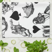 Alice White Rabbit Wonderland Geschirrtuch (Gefaltet)