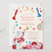 Alice Wonderland Baby Shower Einladung (Vorderseite)